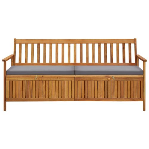 Banc de rangement de jardin avec coussin 170 cm Bois d'acacia - Photo n°2; ?>