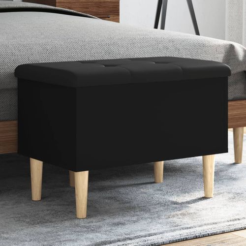 Banc de rangement noir 62x42x46 cm bois d'ingénierie - Photo n°2; ?>