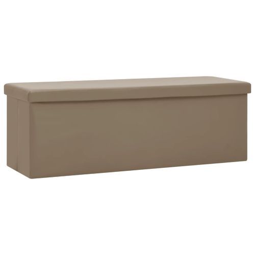 Banc de rangement pliable Cappuccino PVC - Photo n°2; ?>