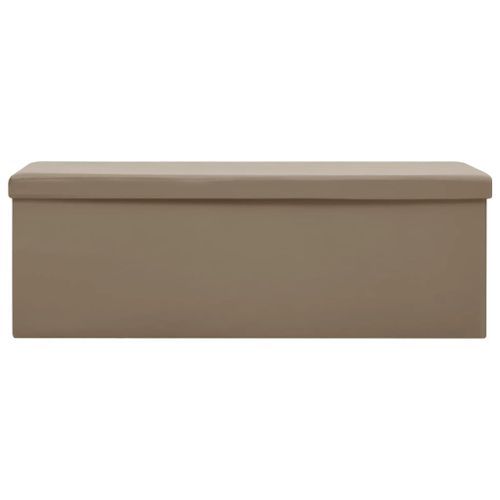 Banc de rangement pliable Cappuccino PVC - Photo n°3; ?>