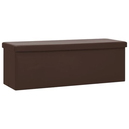 Banc de rangement pliable Marron PVC - Photo n°2; ?>