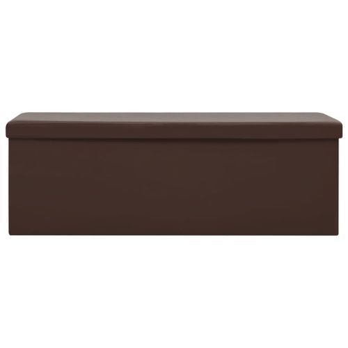 Banc de rangement pliable Marron PVC - Photo n°3; ?>