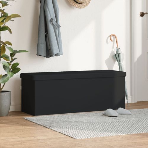 Banc de rangement pliable noir PVC - Photo n°2; ?>