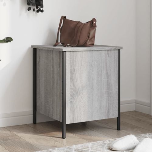 Banc de rangement sonoma gris 40x42,5x50 cm bois d'ingénierie - Photo n°2; ?>