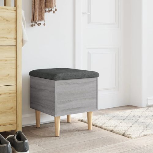 Banc de rangement sonoma gris 42x42x46 cm bois d'ingénierie - Photo n°3; ?>