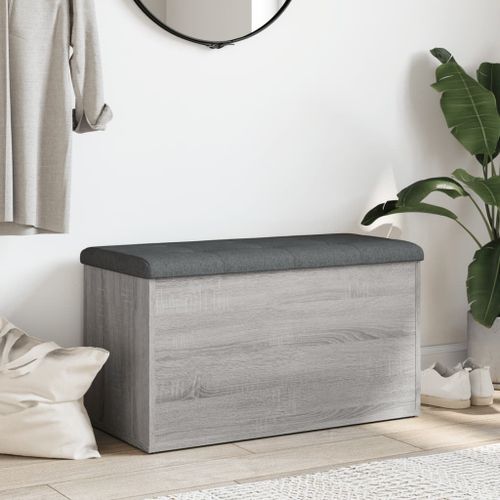 Banc de rangement sonoma gris 82x42x45 cm Bois d'ingénierie - Photo n°3; ?>