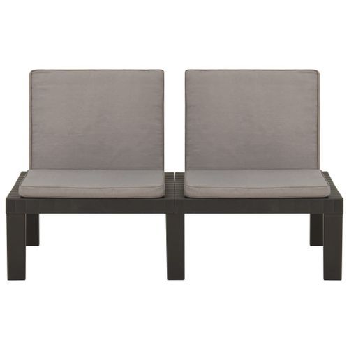 Banc De Salon De Jardin Avec Coussin Plastique Gris 14 Banc de salon de jardin avec coussin Plastique Gris - Photo n°2; ?>