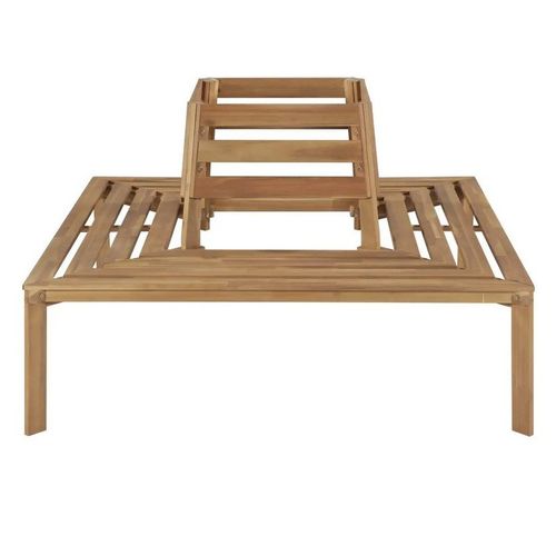 Banc de tour d'arbre acacia massif clair Shika 140 cm - Photo n°2; ?>