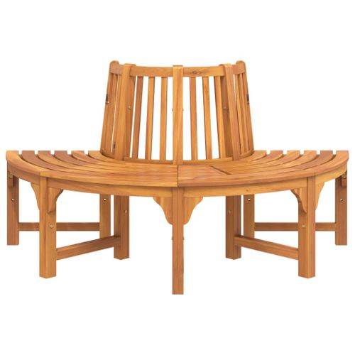 Banc demi-circulaire tour d'arbre Ø160cm bois massif eucalyptus - Photo n°3; ?>