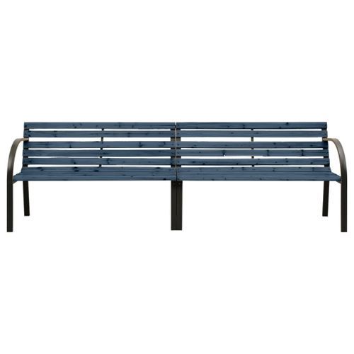 Banc double de jardin 241 cm Bois de pin chinois Gris - Photo n°2; ?>