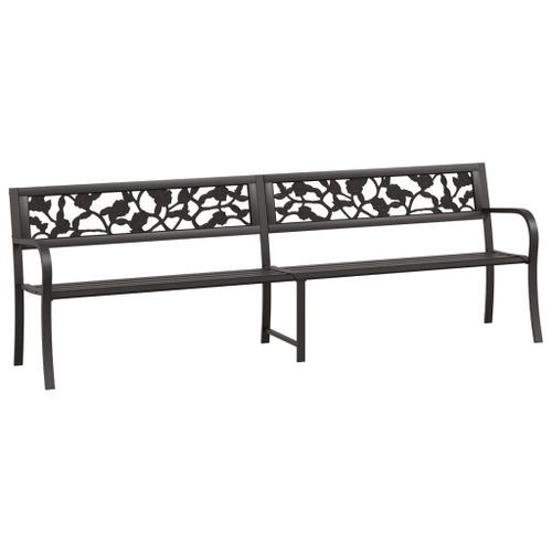 Banc double de jardin 246 cm Noir Acier - Photo n°2; ?>