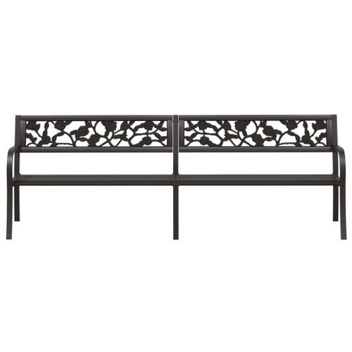 Banc double de jardin 246 cm Noir Acier - Photo n°3; ?>