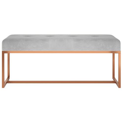 Banc Gris 110x36x45 cm Velours - Photo n°3; ?>