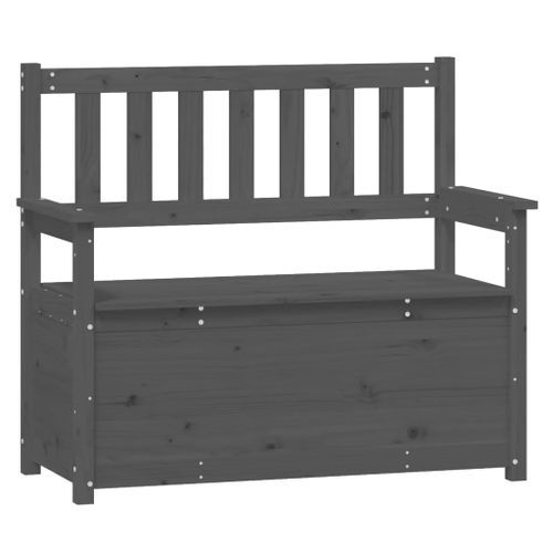 Banc Gris 112,5x51,5x96,5 cm Bois de pin massif - Photo n°2; ?>