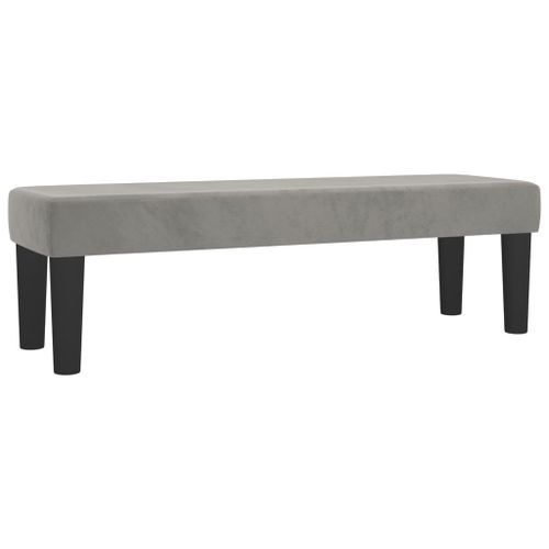 Banc Gris clair 100x30x30 cm Velours - Photo n°2; ?>