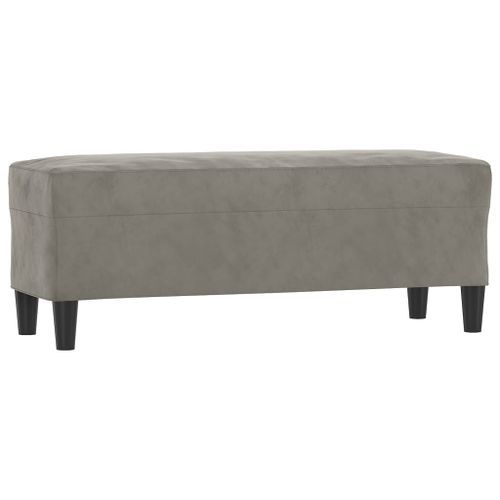 Banc Gris clair 100x35x41 cm Velours - Photo n°2; ?>