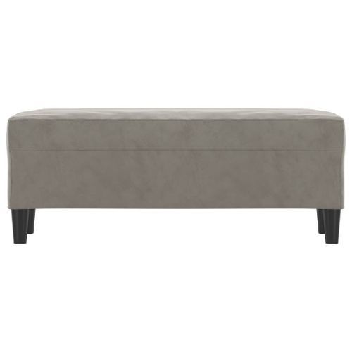 Banc Gris clair 100x35x41 cm Velours - Photo n°3; ?>