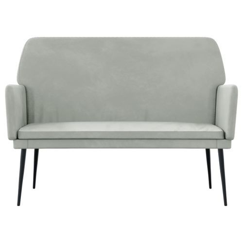 Banc Gris clair 108x79x79 cm Velours - Photo n°3; ?>