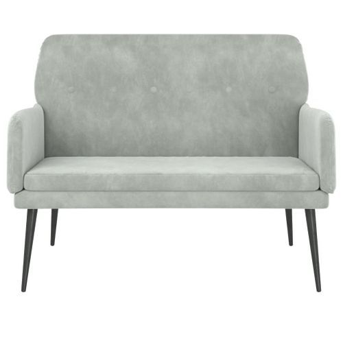 Banc Gris clair 108x79x79 cm Velours - Photo n°3; ?>