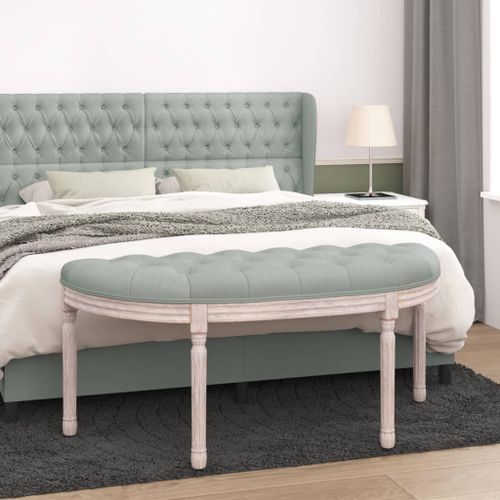 Banc Gris clair 110,5x45x49 cm Velours - Photo n°2; ?>