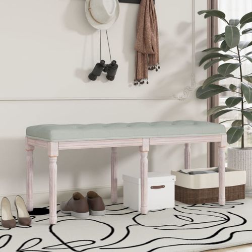 Banc Gris clair 110x40x49 cm Velours - Photo n°2; ?>