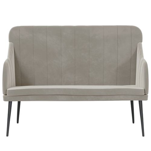 Banc Gris clair 110x76x80 cm Velours - Photo n°3; ?>