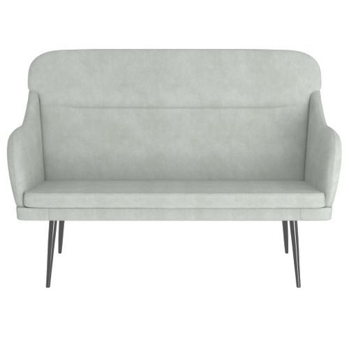 Banc Gris clair 110x76x80 cm Velours - Photo n°3; ?>