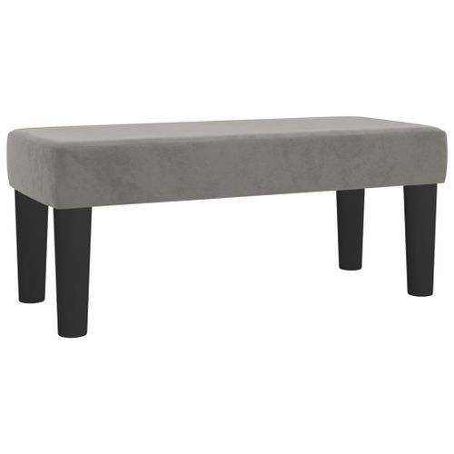 Banc Gris clair 70x30x30 cm Velours - Photo n°2; ?>