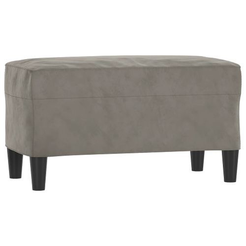 Banc Gris clair 70x35x41 cm Velours - Photo n°2; ?>