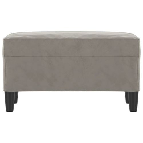 Banc Gris clair 70x35x41 cm Velours - Photo n°3; ?>