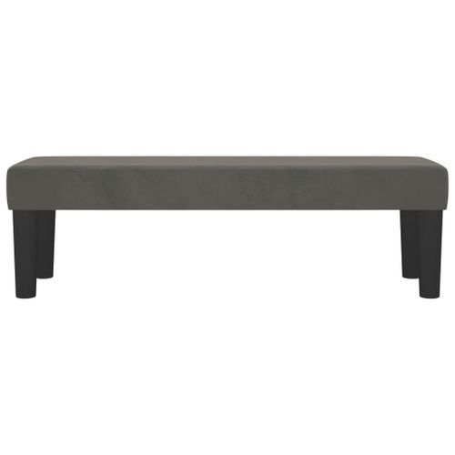 Banc Gris foncé 100x30x30 cm Velours - Photo n°3; ?>