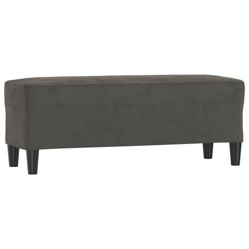 Banc Gris foncé 100x35x41 cm Velours - Photo n°2; ?>