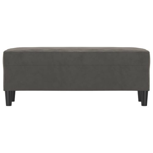 Banc Gris foncé 100x35x41 cm Velours - Photo n°3; ?>