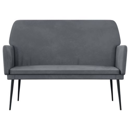 Banc Gris foncé 108x79x79 cm Velours - Photo n°3; ?>