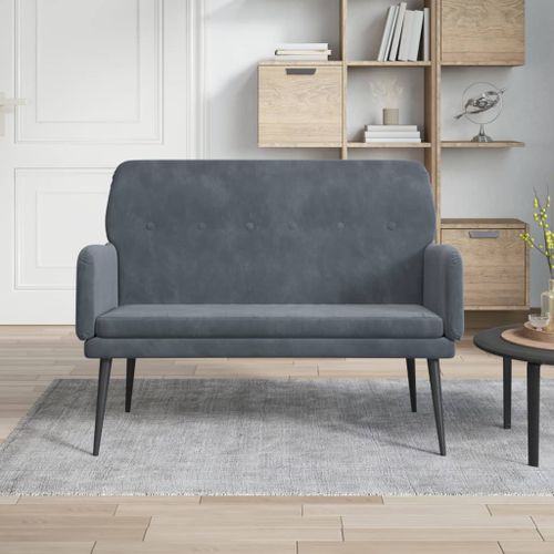 Banc Gris foncé 108x79x79 cm Velours - Photo n°2; ?>