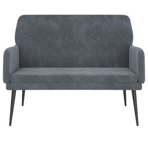 Banc Gris foncé 108x79x79 cm Velours - Photo n°3; ?>