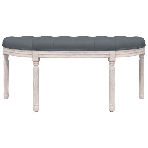 Banc Gris foncé 110,5x45x49 cm Velours - Photo n°3; ?>