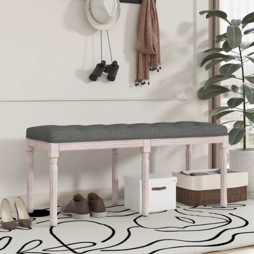 Banc Gris foncé 110x40x49 cm Tissu - Photo n°2; ?>