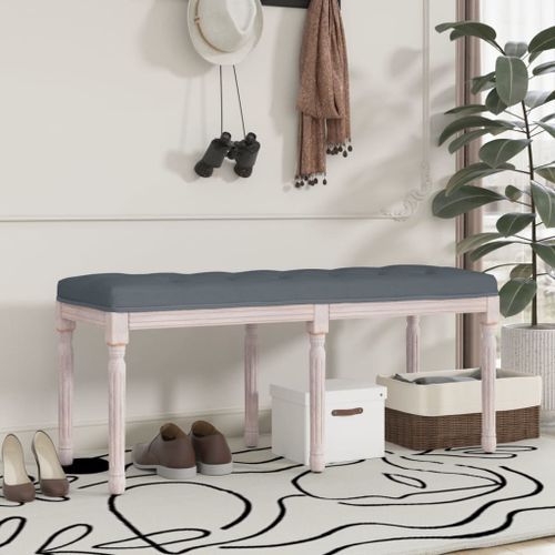 Banc Gris foncé 110x40x49 cm Velours - Photo n°2; ?>