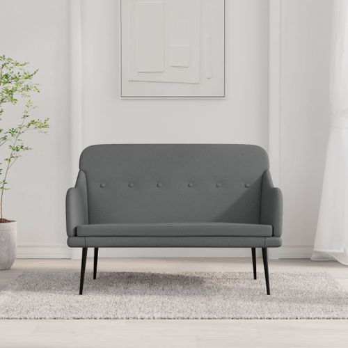 Banc Gris foncé 110x76x80 cm Tissu - Photo n°2; ?>