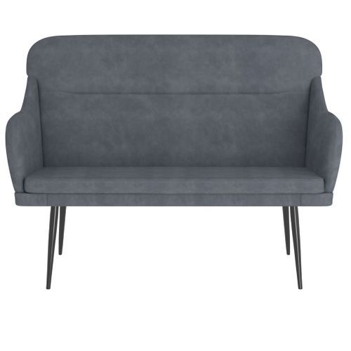 Banc Gris foncé 110x76x80 cm Velours - Photo n°3; ?>