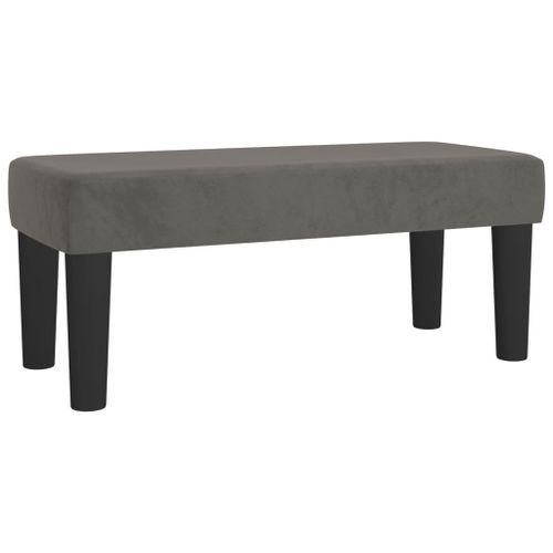 Banc Gris foncé 70x30x30 cm Velours - Photo n°2; ?>