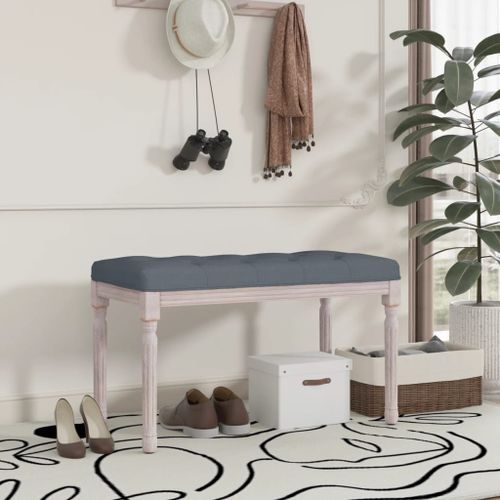 Banc Gris foncé 80x40x49 cm Velours - Photo n°2; ?>