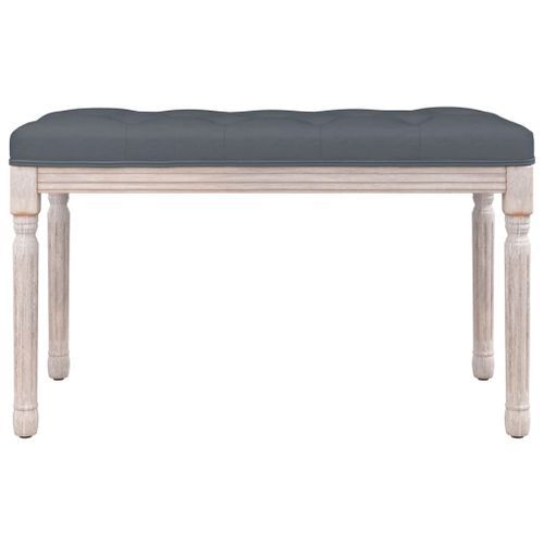 Banc Gris foncé 80x40x49 cm Velours - Photo n°3; ?>