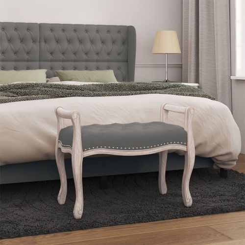 Banc Gris foncé 80x45x60 cm Tissu - Photo n°2; ?>