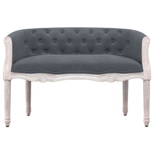 Banc Gris foncé 98x56x69 cm Velours - Photo n°3; ?>