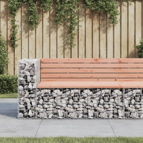 Banc jardin design gabion 122x71x65,5 cm bois massif de douglas - Photo n°2; ?>