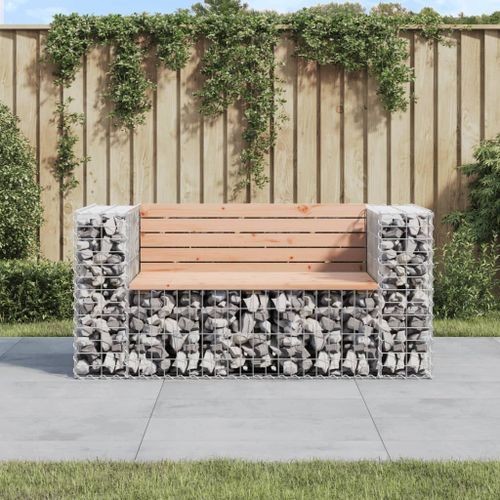 Banc jardin design gabion 143x71x65,5 cm bois massif de douglas - Photo n°2; ?>