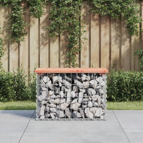 Banc jardin design gabion 63x31,5x42 cm bois massif de douglas - Photo n°2; ?>