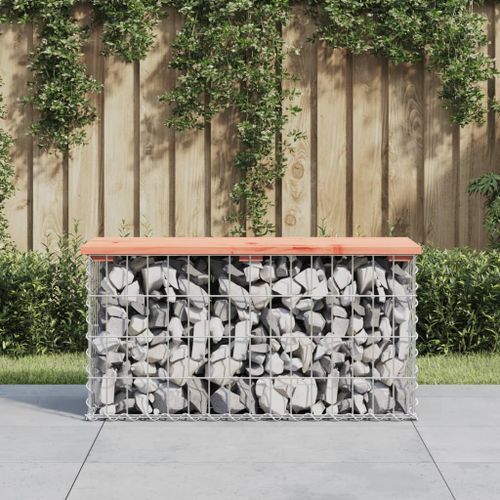 Banc jardin design gabion 83x31,5x42 cm bois massif de douglas - Photo n°2; ?>